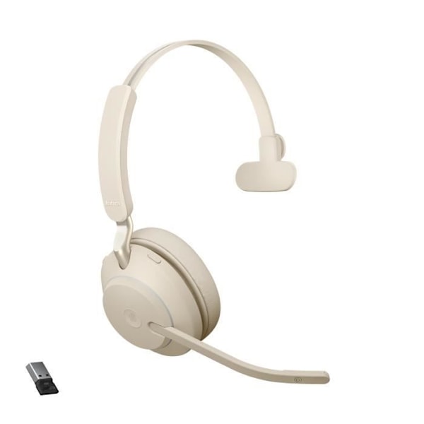 Hörlur - JABRA - Evolve2 65 - Trådlös - Mono - Beige