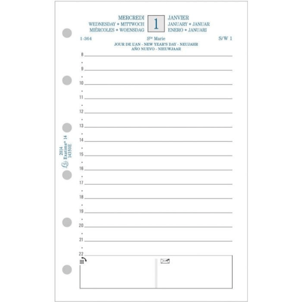 Exatime 14 Daily Refill 2d/sida - EXACOMPTA - Vit - Imprim'Vert®, PEFC® Vit