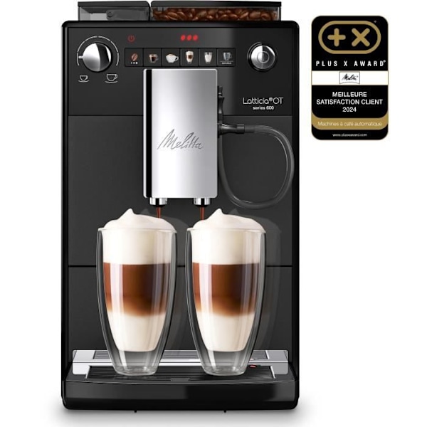 Kaffemaskin - MELITTA - Latticia OT - 1,5 L vattentank - 250 g böntank - 1450 W - Matt svart Matte svart