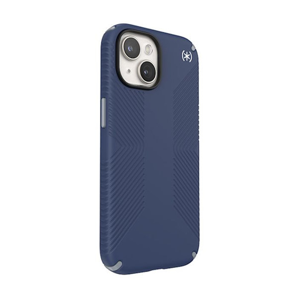 Speck Presidio2 Grip - Fodral för iPhone 15 / iPhone 14 / iPhone 13 (Kustblå / Dammgrå / Vit)