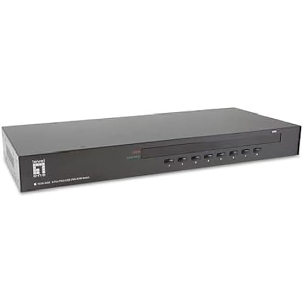 KVM-switch - LEVELONE - KVM-3208 - 8 portar - USB, PS/2, VGA Svart