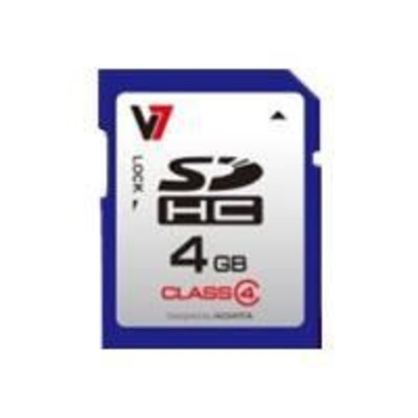 Flashminneskort - V7 - SDHC 4 GB Klass 4 - 4 MB/s Läs - 4 MB/s Skriv