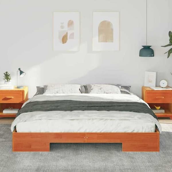vidaXL Sängram Brun 200 x 200 cm 873018