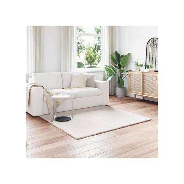 Faux kaninfäll - vidaXL - Olite - 120x120 cm - Kräm - Polyester - Lyxig mjukhet