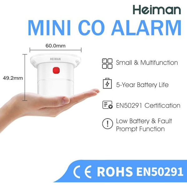 Heiman kolmonoxiddetektor - HS1CA