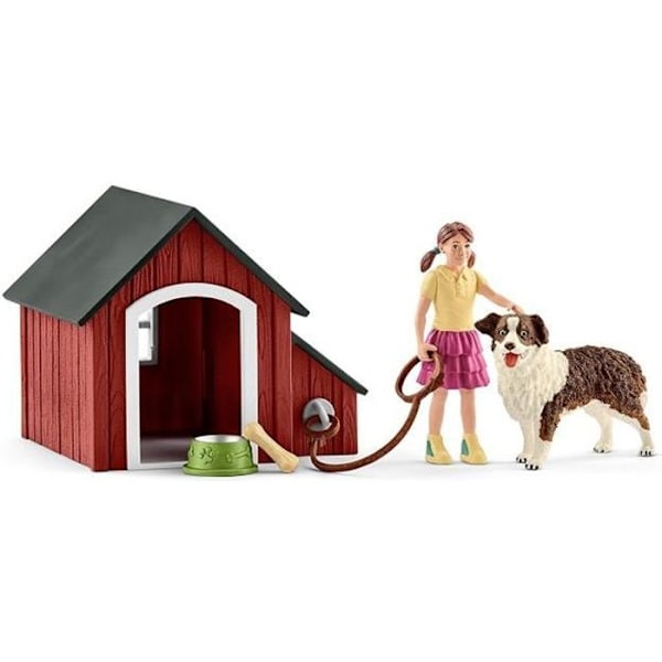 SCHLEICH box set - Hundhus med figurer - Farm World sortiment Flerfärgad