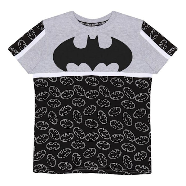 Popgear T-shirt - BAT90011BTS39 - DC Comics Batman Logo Jungen-T-Shirt Schwarz/Heather Grau 116 Svart grå 116 cm