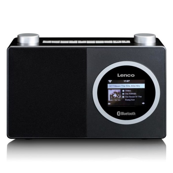 Internetradio med färgskärm och Bluetooth Lenco DIR-70BK Svart-Silver