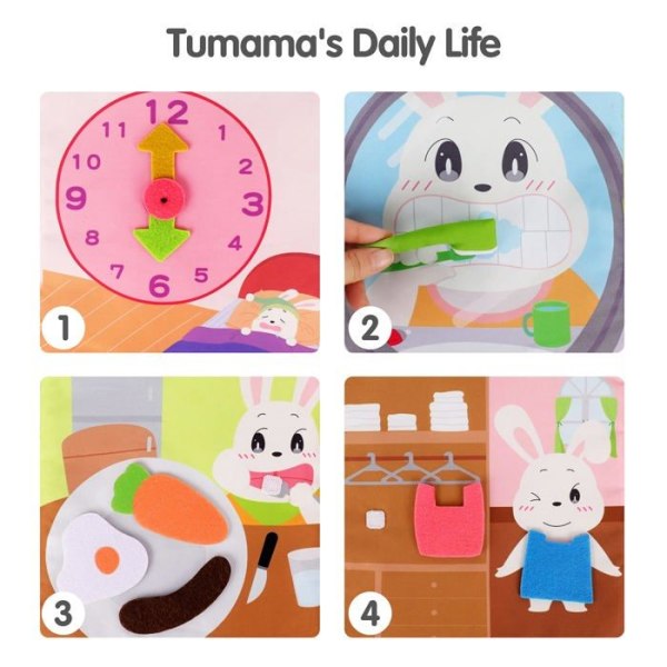 Doudou Tumama barn - VC-TM150 - Tumama Daily Life Tygbok, , Flerfärgad