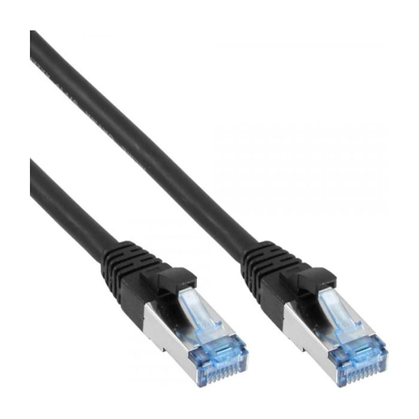 Cat6a INLINE nätverkskabel - 0,5m - RJ-45 - Svart