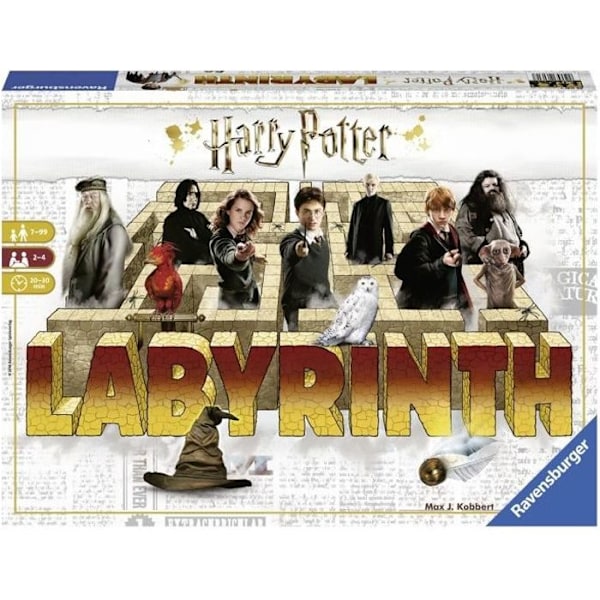 Labyrint Harry Potter, Brädspel, Skattjakt i en rörlig labyrint, Från 7 år, Ravensburger Flerfärgad