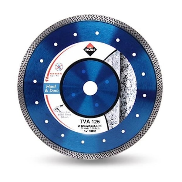 Diamantklinga - RUBI - VAT TURBO Viper - 125 mm - Torrkapning - Hårda material Vit