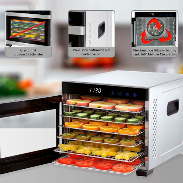 Proficook PC-DR 1218 6-nivås mattorkare Rostfritt stål