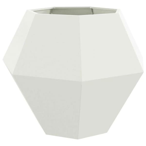 Planteringslåda - VIDAXL - 100x100x80 cm - Stål - Vit - Rektangulär Vit