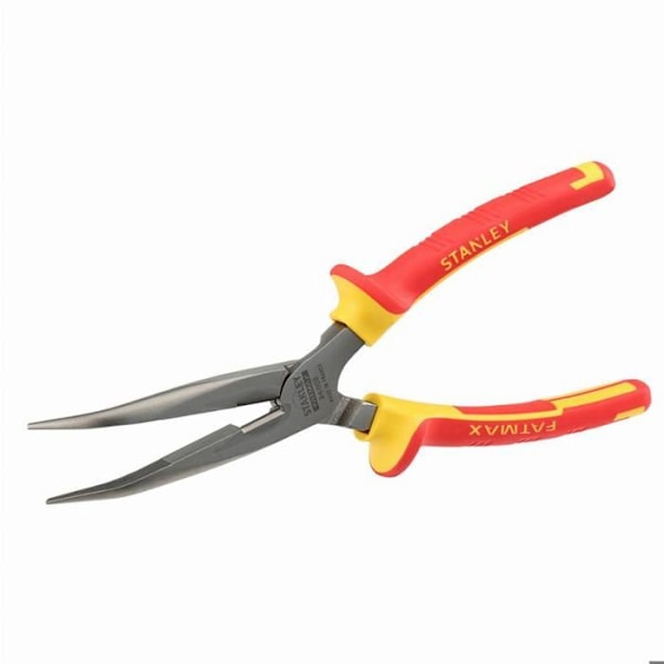 STANLEY 0-84-008 1/2 rund långböjd tång 200 mm - isolerad 1000V