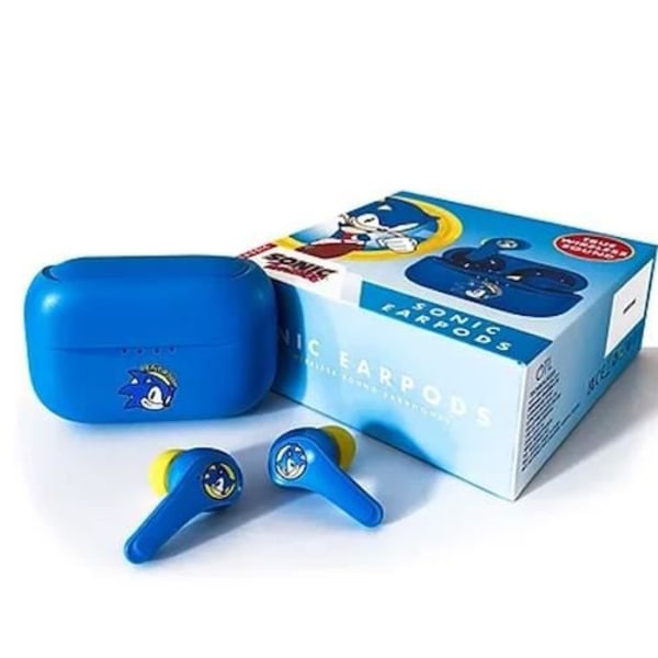 OTL Technologies Sonic The Hedgehog Kids trådlösa Bluetooth V5.0 hörlurar med laddningsbox blå