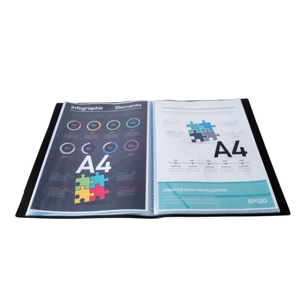 Dokumentfickor - EXACOMPTA - OPAK 8521E - 40 sidor - A4 - Paket med 20 Svart