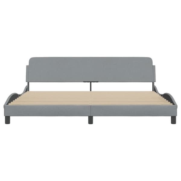 vidaXL Dover sängram ljusgrå 200x200 cm tyg 373245