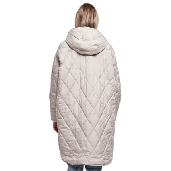 Jacka - URBAN CLASSICS - Parkas med huva - Diamantmönstrad vaddering - Lång rygg - Sidofickor Grå S