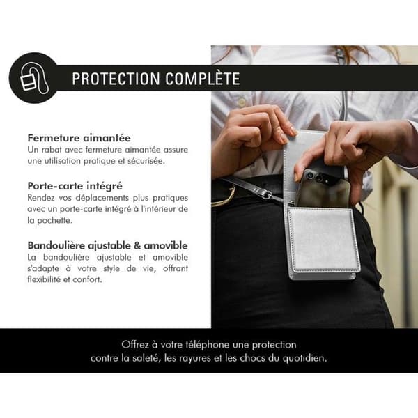 Silver axelfodral för Galaxy Z Flip 6 Force Case Pengar