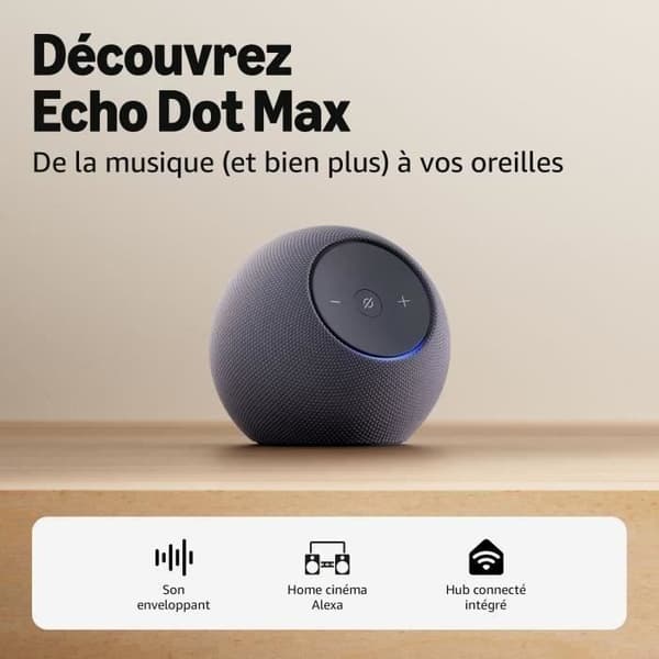 Ansluten högtalare - AMAZON - Echo Dot Max - 1 diskant + 1 subwoofer - Wi-Fi - Grafit Grafit