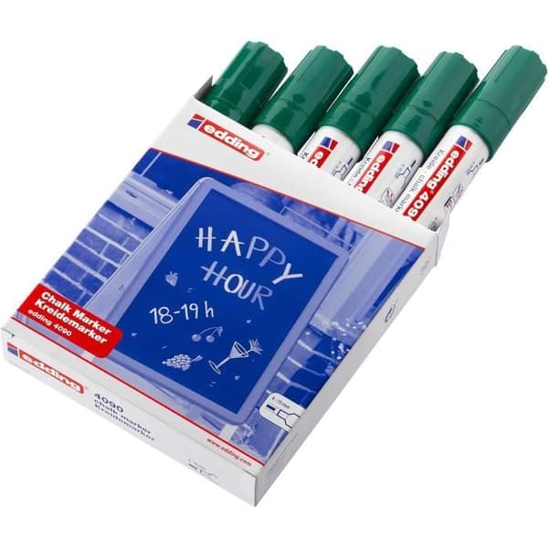 Flytande krita - EDDING - 4090 - 5-pack - Grön - Spets 4-15 mm Grön