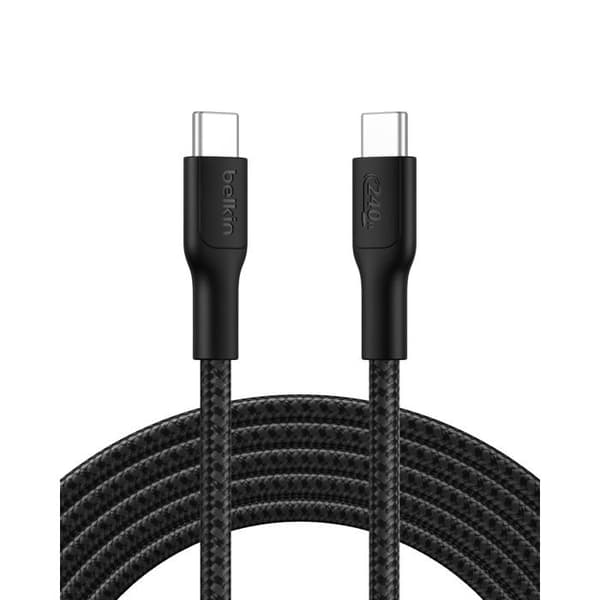 USB-C-kabel - Belkin - BoostCharge - 240W - 3m - Flätad - Svart