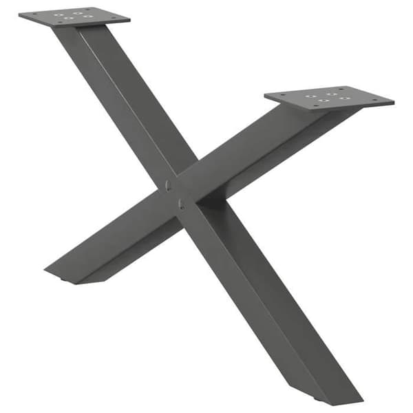 vidaXL Kafébordsstöd i X-form, 2 delar, anthrazit, 70 x (30-31) cm, stål 4012886