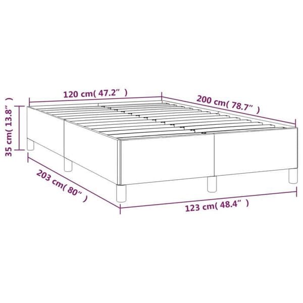 vidaXL Sängram utan madrass svart 120x200 cm sammet 347314