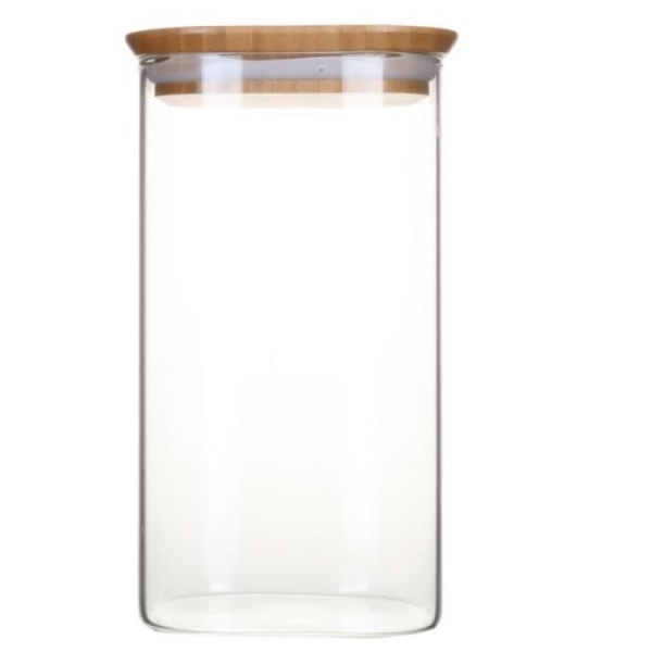 Matlåda av glas och bambu 1,4L - Pebbly 11 Transparent