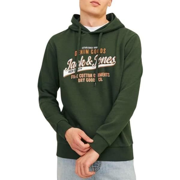 Sweatshirt Jack & Jones Logotyp Herr Grön - orange - vit M