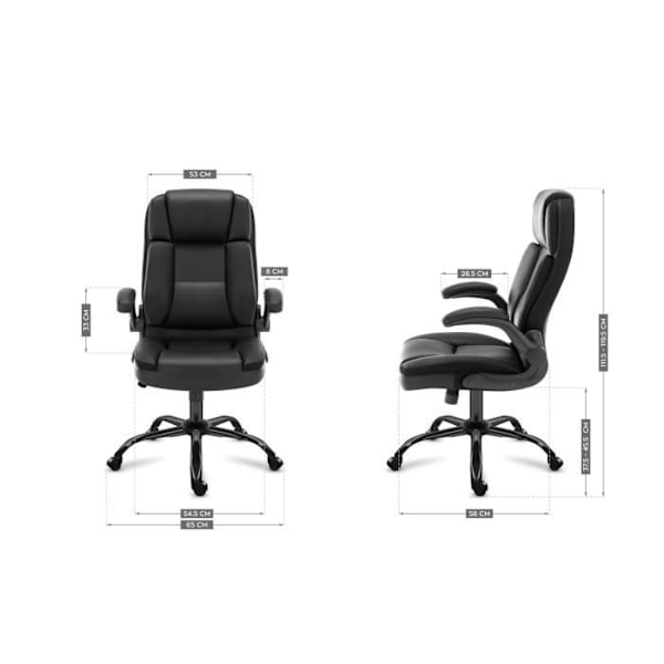 Kontorsstol - MARK ADLER - BOSS 5.1 - Ergonomisk - Justerbara armstöd - Svart konstläder Svart