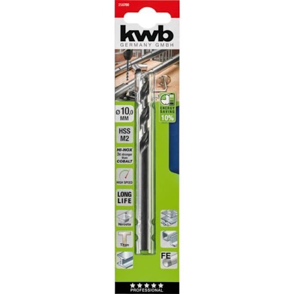 Borr - KWB - 258700 - M2 höghastighetstål - 10 mm diameter - 133 mm längd