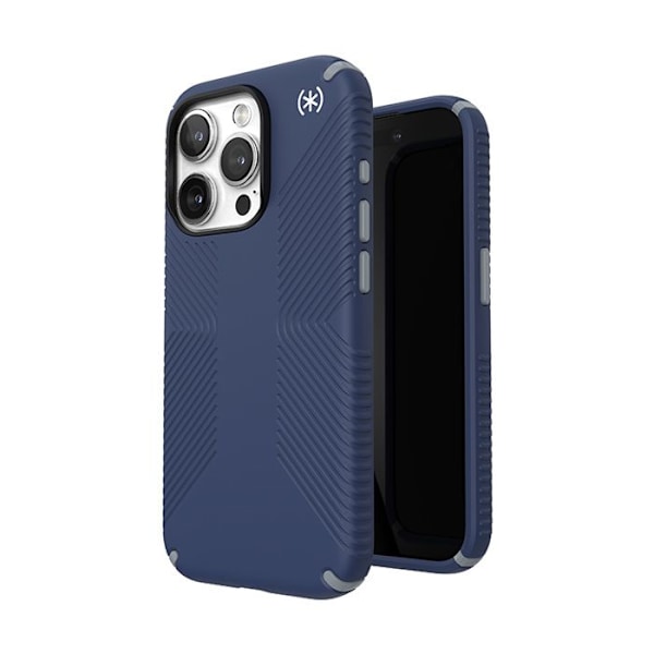 Speck Presidio2 Grip Magsafe - Fodral för iPhone 15 Pro (Kustblå / Dammgrå / Vit)