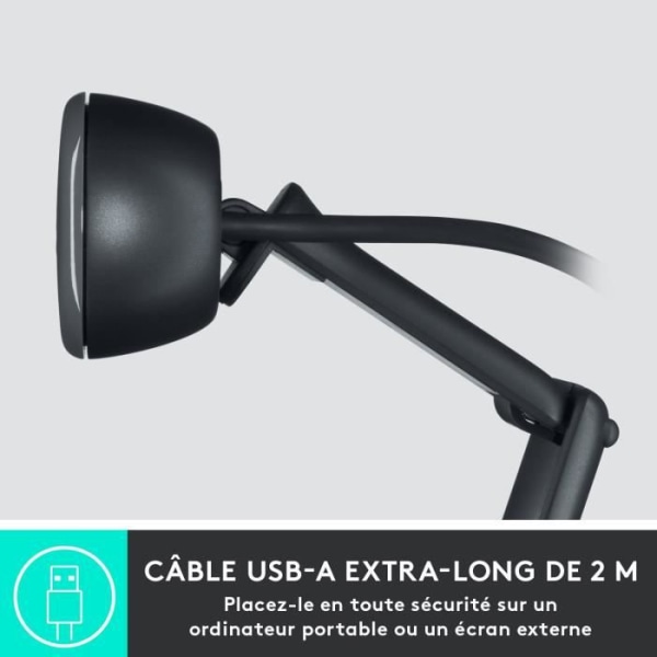 LOGITECH - HD -webbkamera C505 - USB HD 720p - Mikrofon med lång räckvidd - Kompatibel med PC eller Mac - Grå Svart