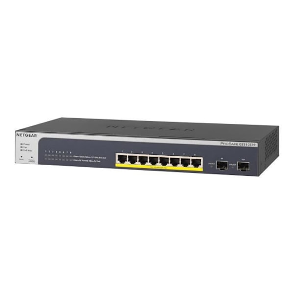 Netgear Smart Switches Gs510Tpp - Switch 8 portar 10/100/1000 låg Svart