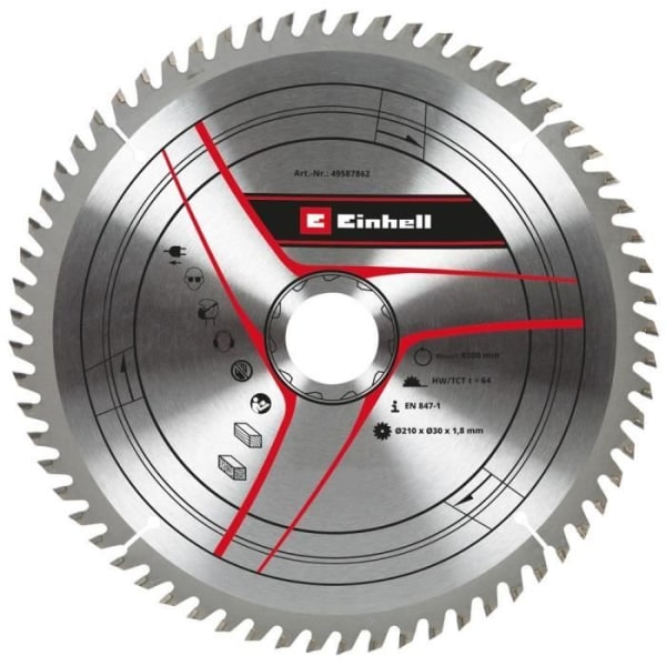 Radialsågblad - EINHELL - KWB - 210x30x1,8 mm - 64 tänder