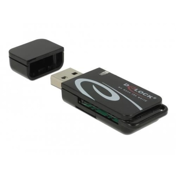 DELOCK 91602 USB 2.0 MINNESKORTLÄSARE SVART