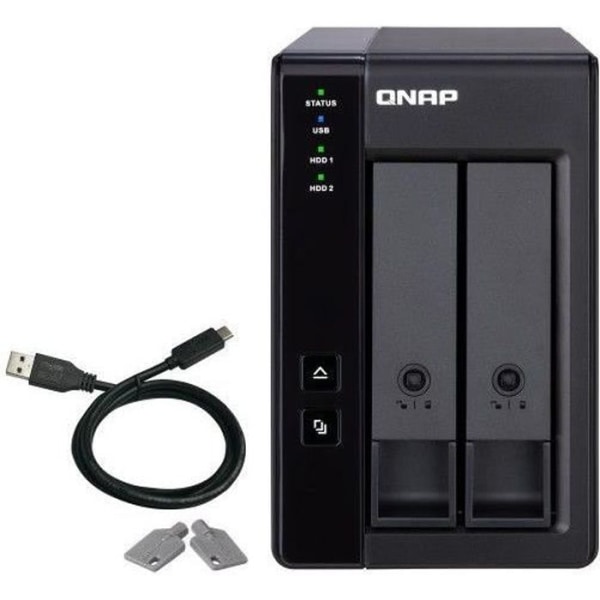 QNAP - Storage Server (NAS) - TR-002 - 2 fack - USB-C 3.1 - Bare väska