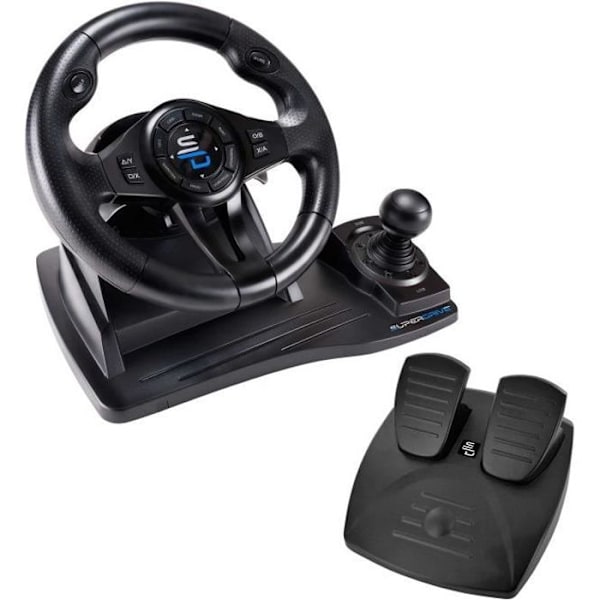 Racing ratt - SUPERDRIVE - GS550 - Med pedal - Växelspak - Vibrationer - Multi-plattformar Svart