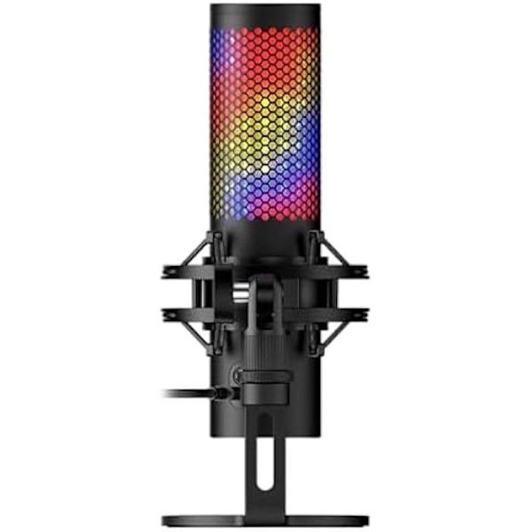 Mikrofon USB - HYPERX - QuadCast 2 S - RGB-belysning - Tap-to-Mute - Streaming/Podcasting Svart