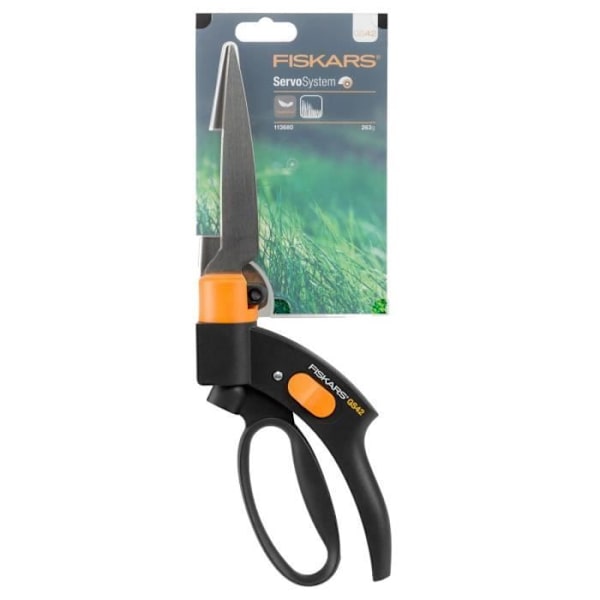 FISKARS Servosystem™ GS42 gräsklippare med 360° vridbart blad Svart