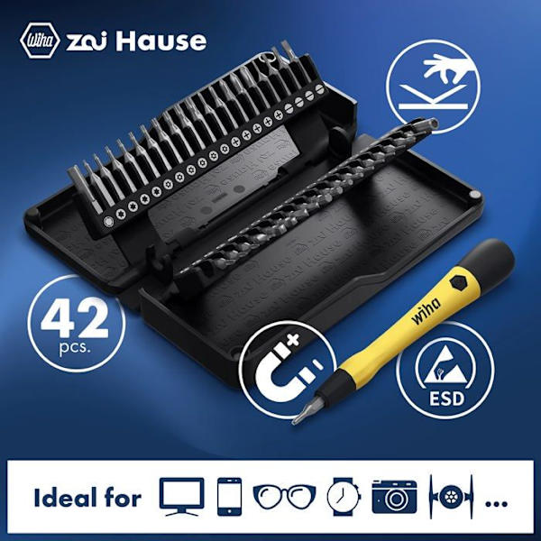 Kit med Micro Bit - WIHA - 44624 - 42 delar - Precision mekanisk skruvmejsel - ESD