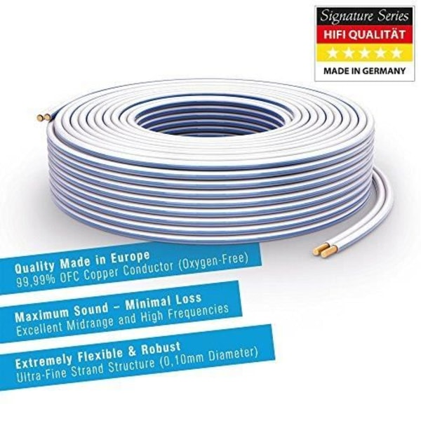 PureLink SP021-100 högtalarkabel 2 x 4,0 mm² (99,9 % OFC solid koppar 0,10 mm) Hifi-högtalarkabel, 100 m, b SP021-10