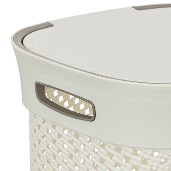 Tvättkorg "Purl" 60L lin Vit