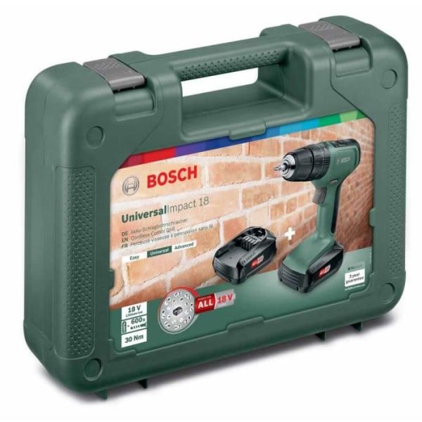 Slagborr - Bosch - UniversalImpact 18 box 2 batterier 1,5Ah Grön