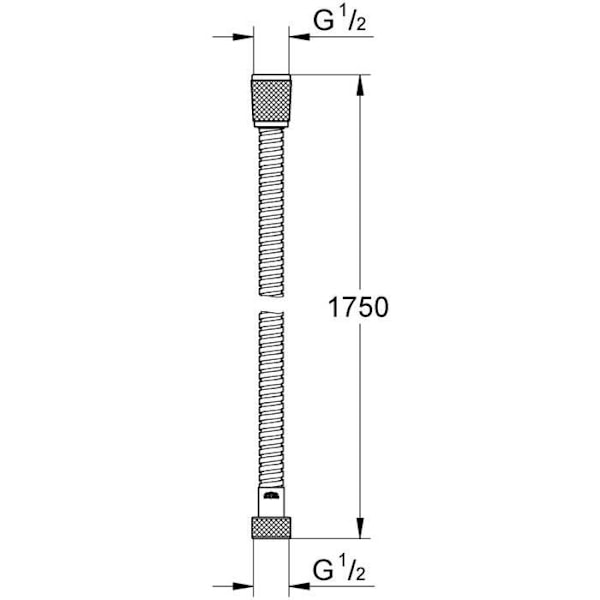 Duschslang - GROHE VitalioFlex 27503001 - 1,75m - Anti-kink - Universalanslutning - Räfflad yta - Metall - Krom Krom