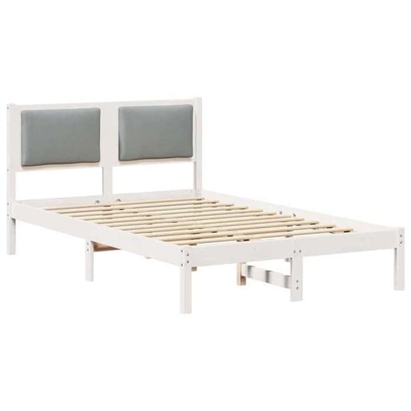 vidaXL Sängram Ljusgrå 120 x 200 cm Massivt trä 878123