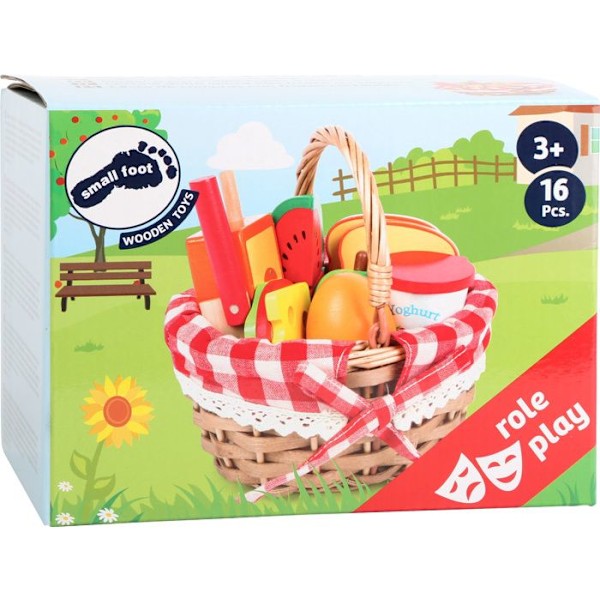 Picknickkorg med frukter att decoulot från