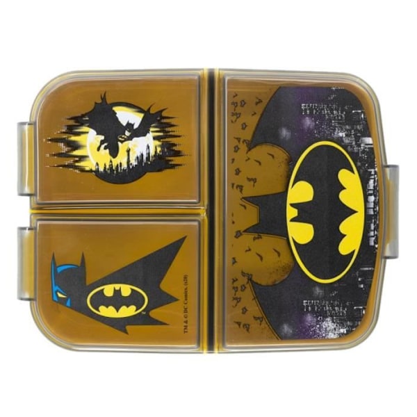 Lunchlåda - STOR - Batman - 3 fack - Click-Up - Svart Svart